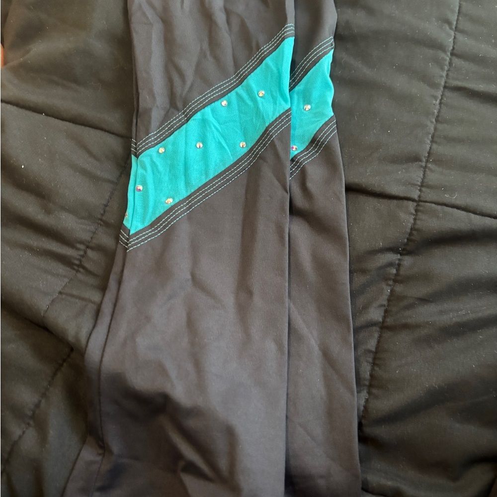 Elegant Black and Teal Women's Pants
